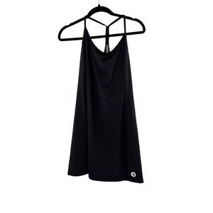 Vuori Volley Dress Black Womens XL Back Athletic Mini Dress With Shorts